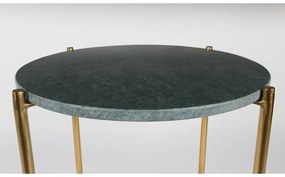 Masă auxiliară din blat de marmură White Lbale Timpa, verde