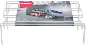 Set 2 suporturi pentru pantofi din oțel inoxidabil Metaltex Cipok, alb