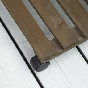 Outsunny Lot de 2 suporturi pentru plante pătrate, purtător de plante cu roți, suport pentru ghivece, pentru interior și exterior | Aosom Romania