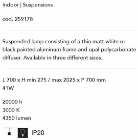 Lustra LED design modern geometric ORACLE SLIM SP D070 SQUARE 3000K ON-OFF WH
