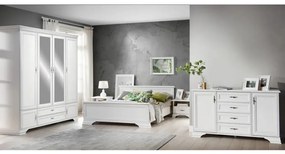 Set dormitor IDENTO 4, format din pat 160x200, dulap, 2 noptiere si comoda