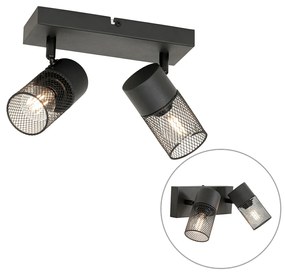 Spotlight industrial negru cu 2 lumini reglabile - Jim