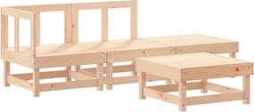 vidaXL Set mobilier relaxare de grădină, 4 piese, lemn masiv de pin