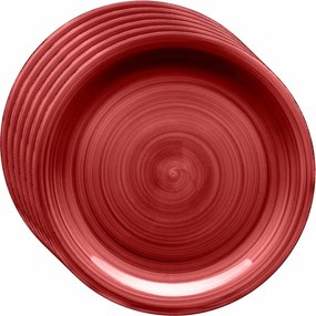 Mäser Set of 6 shallow plates Bel Tempo 27 cm, red