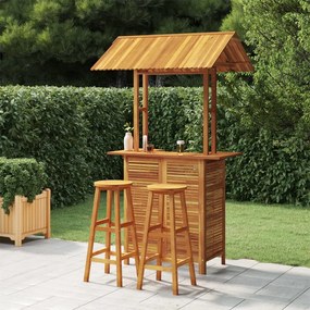 3116006 vidaXL Set mobilier de bar de grădină, 3 piese, lemn masiv de acacia