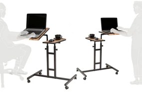 Măsuță ajustabilă GLEN 87x67 cm maro/neagră