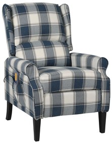 vidaXL Fotoliu de masaj rabatabil, albastru, material textil