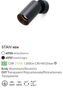 Aplica cu spot tip proiector STAN LED White 43726