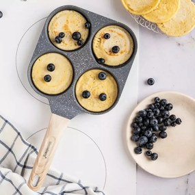 Tigaie cu 4 compartimente Klausberg KB 7822, 18,5 cm, Finisaj marmura, Inductie, Gri