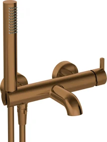 Baterie pentru cada, bronz periat, cu set dus inclus, Deante Silia Bronz