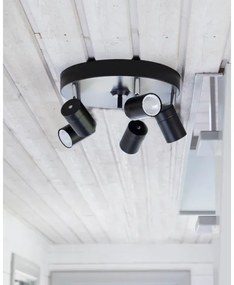 ByRydens 4200730-4002 - Plafonieră cu spoturi CORRECT 5xGU10/7W/230V, negru, Ø 30 cm