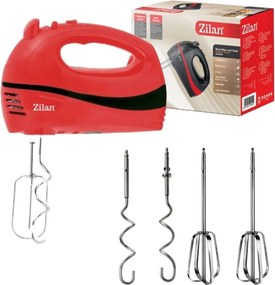 Mixer electric ZILAN ZLN8401, 300W, 5 viteze, Rosu