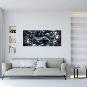 Tablou – Dragon în fum (120x50 cm)