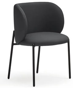 Set de scaune de sufragerie negru 2 buc. tapițat Mogi – Teulat