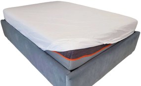 Cearceaf de pat Bumbac alb cu elastic, 220x260 cm, pat de 160x200