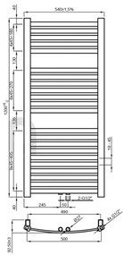 Calorifer de baie Invena 54x120 cm negru