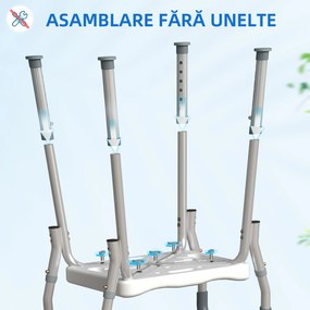 HOMCOM Scaun Reglabil de Duș cu Mânere, Multicolor | Aosom Romania