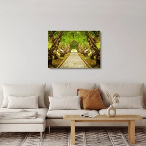 Tablou pe sticlă - Tunel viu din plumeria (70x50 cm)