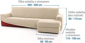 Nueva Textura Huse care se întind foarte bine NIAGARA smântânii canapea cu otoman dreapta (l. 200 - 300 cm)