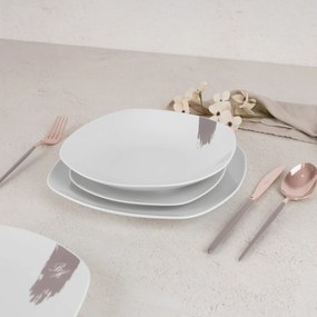 BerlingerHaus Set de 18 farfurii Taupe, alb-gri