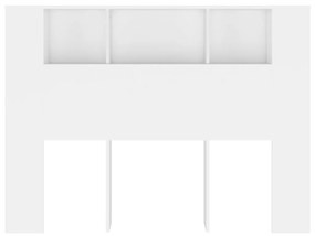 Tăblie de pat cu dulap, alb, 140x18,5x104,5 cm