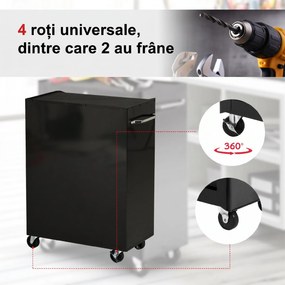 HOMCOM Carucior pentru Ustensile Unelte cu Sertar Rosu 61,5 X 33 X 85cm | Aosom Romania