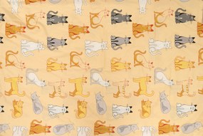 Lenjerie de pat din bumbac CHROMA CATS crem Dimensiune lenjerie de pat: 2 buc 70 x 90 cm | 200 x 220 cm