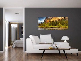 Tablou - Stânci lăngă lac (120x50 cm)