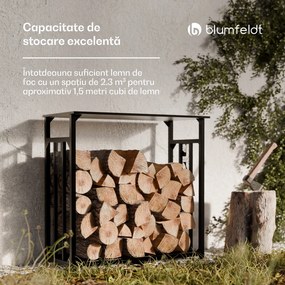 Blumfeldt Valdivian depozit de lemne, 1,5 metri încărcare, stabil, oțel, husă împotriva ploii, geantă de transport
