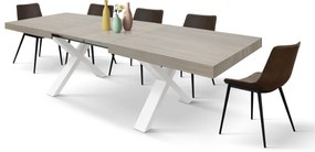 Masa Linda extensibila - BLAT BEJ TAUPE, PICIOR ALB - 160 cm / 90 cm / h 77