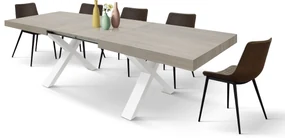 Masa Linda extensibila, blat PAL - BLAT ULM, PICIOR ALB - 160 cm / 90 cm / h 77