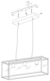 Lustră Eglo 49393 CHARTERHOUSE 3xE27/60W/230V