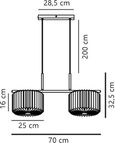 Lustra suspendata moderna cu abajur plisat Vivienne