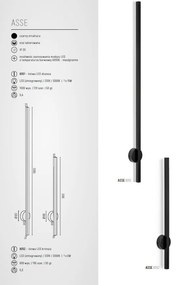 Aplica LED de perete desgin minimalist Asse negru H-60cm