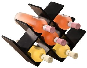 Etajera pentru vin Kesper 69232, Pentru 8 sticle, MDF, Constructie stabila, Negru