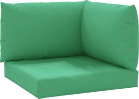 vidaXL Perne pentru canapea din paleți, 3 buc., verde, textil