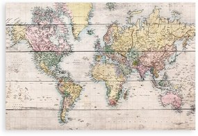 Tablou de perete din lemn de pin Really Nice Things Mapamundi, 40 x 60 cm