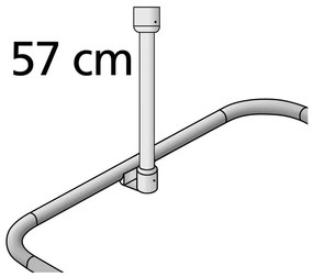 Suport de tavan alb pentru perdea de duș 57 cm - Wenko
