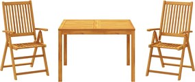 vidaXL Set mobilier de grădină, 3 piese, lemn masiv de acacia
