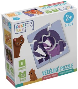 PUZZLE MAMA SI PUII, 6 PERECHI, 30 PIESE MARI - EFKO (KK81005)