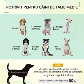 PawHut Pat de Câine Înălțat și Portabil cu Scaun Respirabil, Pat pentru Câini din Metal și Țesătură, 89x58x20 cm, Negru | Aosom Romania