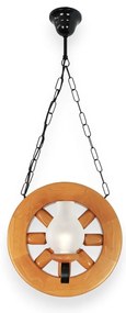 Candelabru rustic fabricat manual din lemn diam.30cm, 2 brate Roata WOOD-RO-SP2D30