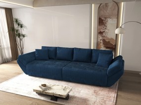Canapea extensibilă dumonde cu ladă de depozitare si sezut confortabil din spuma high-density, Berlin Zoom Blue 300x100 cm