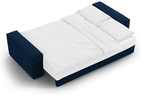 Canapea albastru-închis extensibilă/cu spațiu de depozitare cu tapițerie din catifea 247 cm Jodie – Micadoni