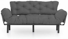 Canapea cu 3 Locuri Nitta Triple, Gri Antracit, Extensibila
