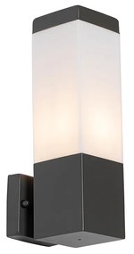 Lampă de perete exterioară modernă gri închis cu opal - Malios