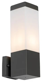Lampă de perete exterioară modernă gri închis cu opal - Malios
