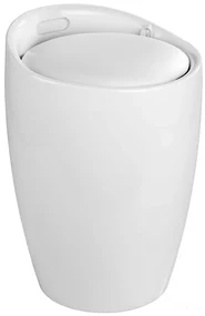 Pufa CANDY WHITE - coș de rufe, 2 în 1, WENKO, alb