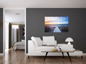 Tablou - Lac înghețat, Ełk, Mazury, Polonia (90x60 cm)