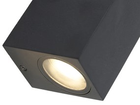 Lampă de perete inteligentă modernă neagră IP44 incl. 2 Wifi GU10 - Baleno